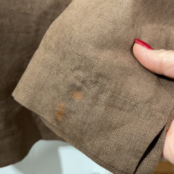 Eileen Fisher 100% Linen Boxy Cropped Brown Shirt size S - Picture 12 of 13